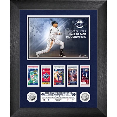 Highland Mint Derek Jeter New York Yankees 2020 Hall of Fame Induction 18'' x 22'' World Series Marquee Silver Coin Photo Mint