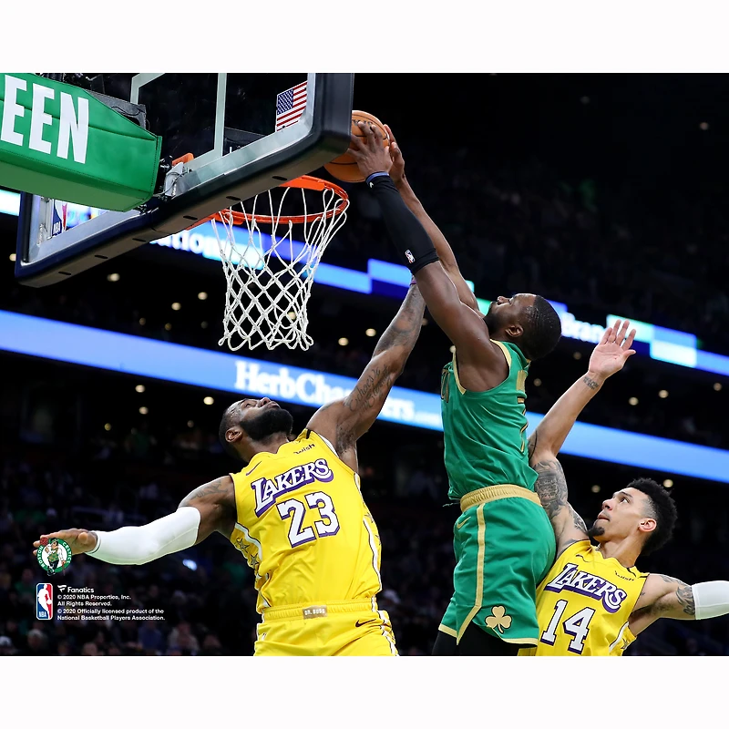 Jaylen Brown Boston Celtics Unsigned Dunk over LeBron James Photograph