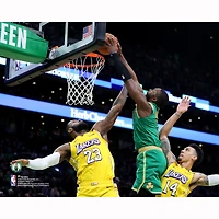 Jaylen Brown Boston Celtics Unsigned Dunk over LeBron James Photograph