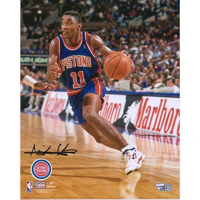 Isiah Thomas Detroit Pistons Autographed 8" x 10" Driving in Blue Jersey Photograph