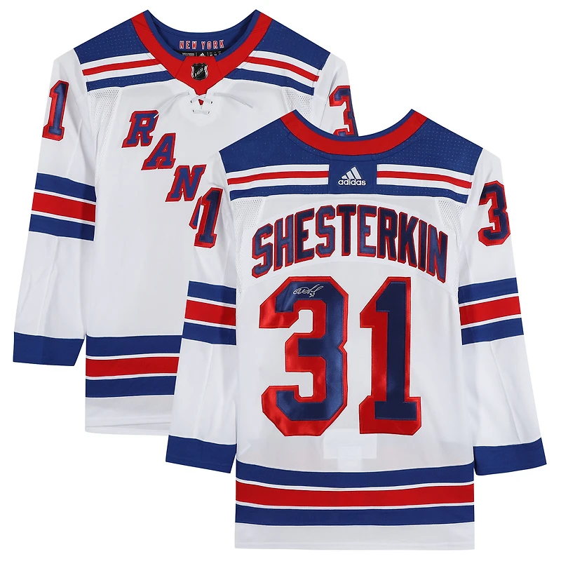 Igor Shesterkin New York Rangers Autographed White Adidas Authentic Jersey
