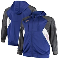Men's Royal/Charcoal Oklahoma City Thunder Big & Tall Poly Taffeta Full-Zip Hoodie