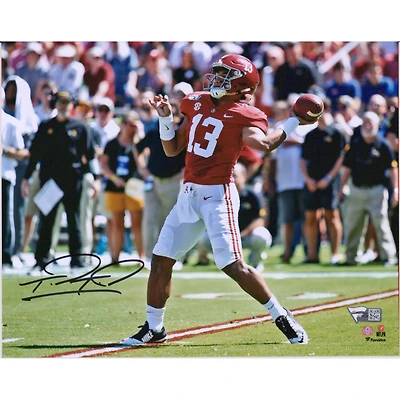 Tua Tagovailoa Alabama Crimson Tide Autographed 8" x 10" Passing Photograph