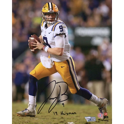 Joe Burrow LSU Tigers Autographed 8" x 10" Passing Photograph with "19 Heisman" Inscription