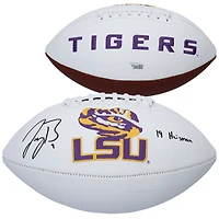 Joe Burrow LSU Tigers Autographed White Panel Football with "19 Heisman" Inscription