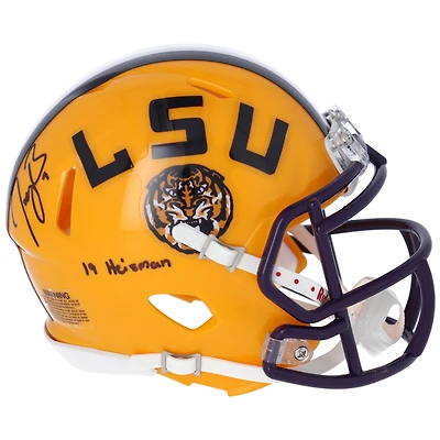 Joe Burrow LSU Tigers Autographed Riddell Speed Mini Helmet with "19 Heisman" Inscription