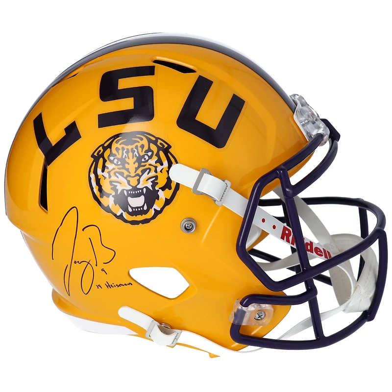 Joe Burrow LSU Tigers Autographed Riddell Speed Replica Helmet with "19 Heisman" Inscription