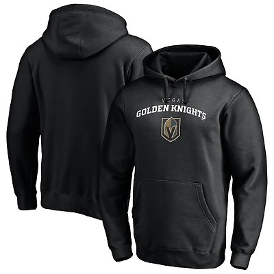 Men's Fanatics Black Vegas Golden Knights Team Lockup Fitted Pullover Hoodie