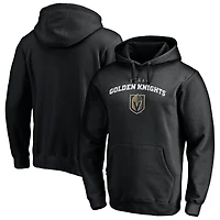 Men's Fanatics Black Vegas Golden Knights Team Lockup Fitted Pullover Hoodie