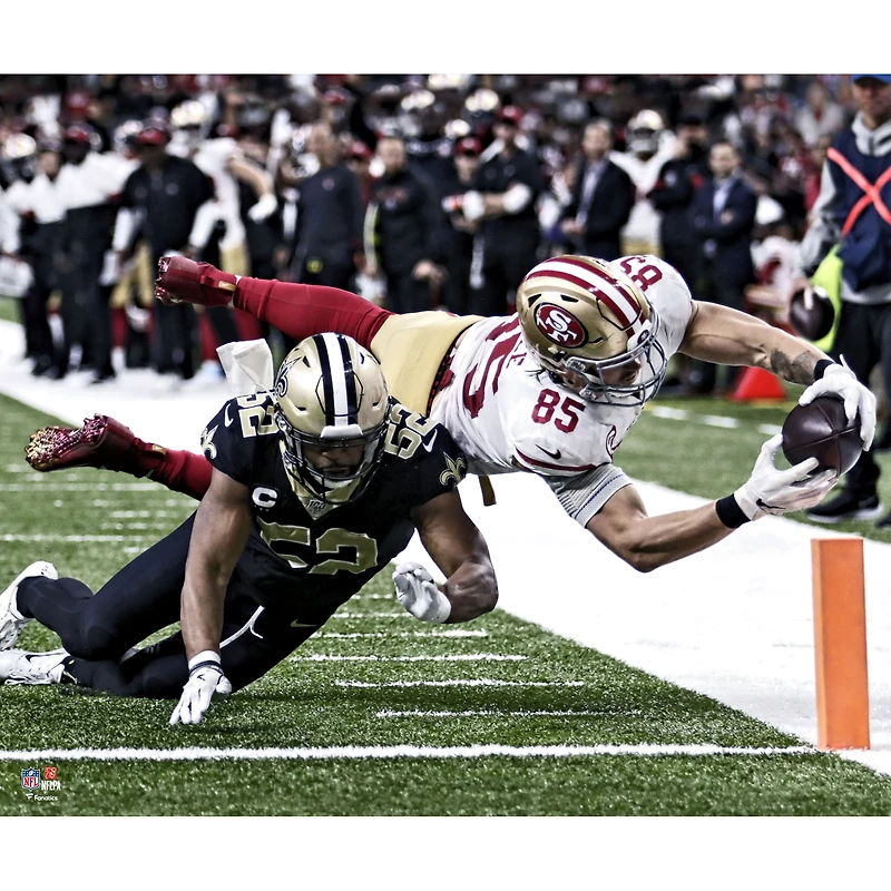 George Kittle San Francisco 49ers Unsigned Diving Touchdown Photograph