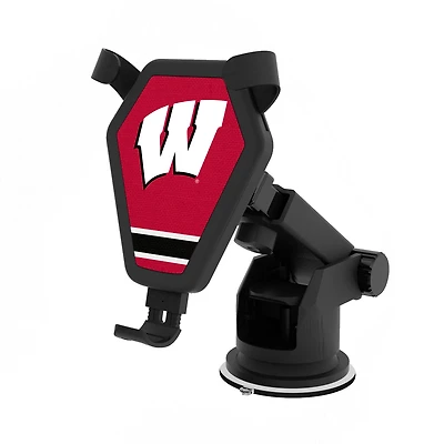 Wisconsin Badgers Stripe Design Wireless Car Charger