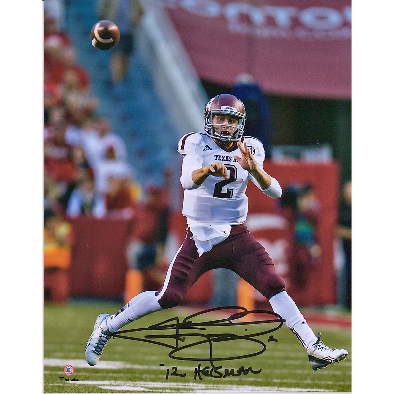Johnny Manziel Texas A&M Aggies Autographed 8" x 10" Fading Throw Photograph with "12 Heisman" Inscription