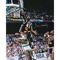 James Worthy Los Angeles Lakers Autographed 16" x 20" 1984 NBA Finals Dunk Photograph