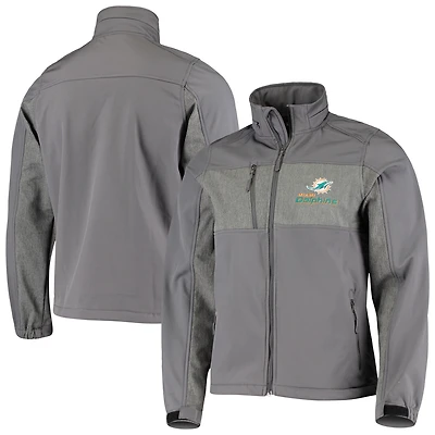 Men's Dunbrooke Graphite Miami Dolphins Circle Zephyr Softshell Full-Zip Jacket
