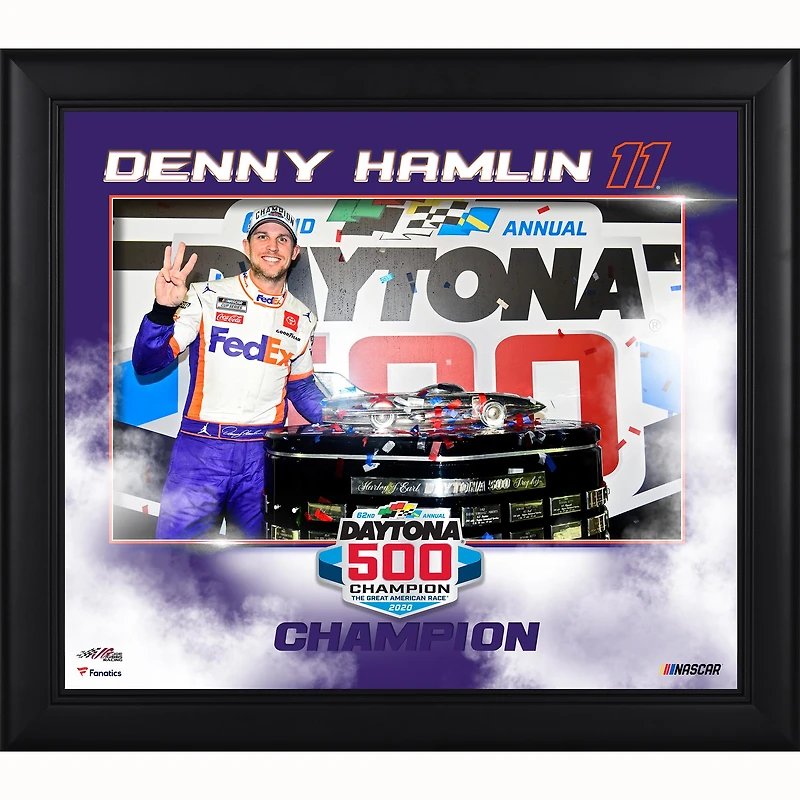 Denny Hamlin Framed 15" x 17" 2020 Daytona 500 Champion Collage