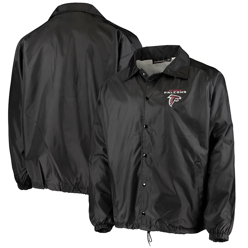 Men's Black Atlanta Falcons Coaches Classic Raglan Full-Snap Windbreaker Jacket