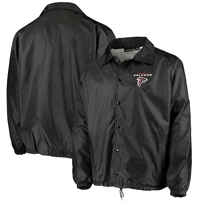 Men's Black Atlanta Falcons Coaches Classic Raglan Full-Snap Windbreaker Jacket