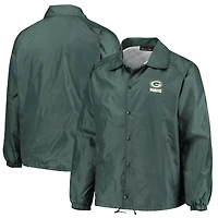 Men's Green Green Bay Packers Coaches Classic Raglan Full-Snap Windbreaker Jacket