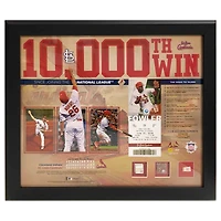 St. Louis Cardinals 10000th Win 20"x24"Frame with Game Used Base Ball & Dirt