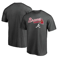 Men's Fanatics Charcoal Atlanta Braves Team Logo Lockup T-Shirt