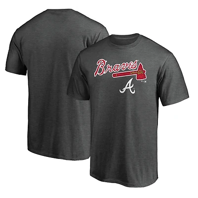 Men's Fanatics Charcoal Atlanta Braves Team Logo Lockup T-Shirt