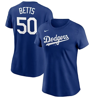 Women's Nike Mookie Betts Royal Los Angeles Dodgers Name & Number T-Shirt