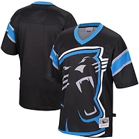 Men's Mitchell & Ness Black Carolina Panthers Big Face Historic Logo V-Neck T-Shirt