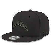 Men's New Era Black Los Angeles Chargers Black on Black 9FIFTY Adjustable Snapback Hat