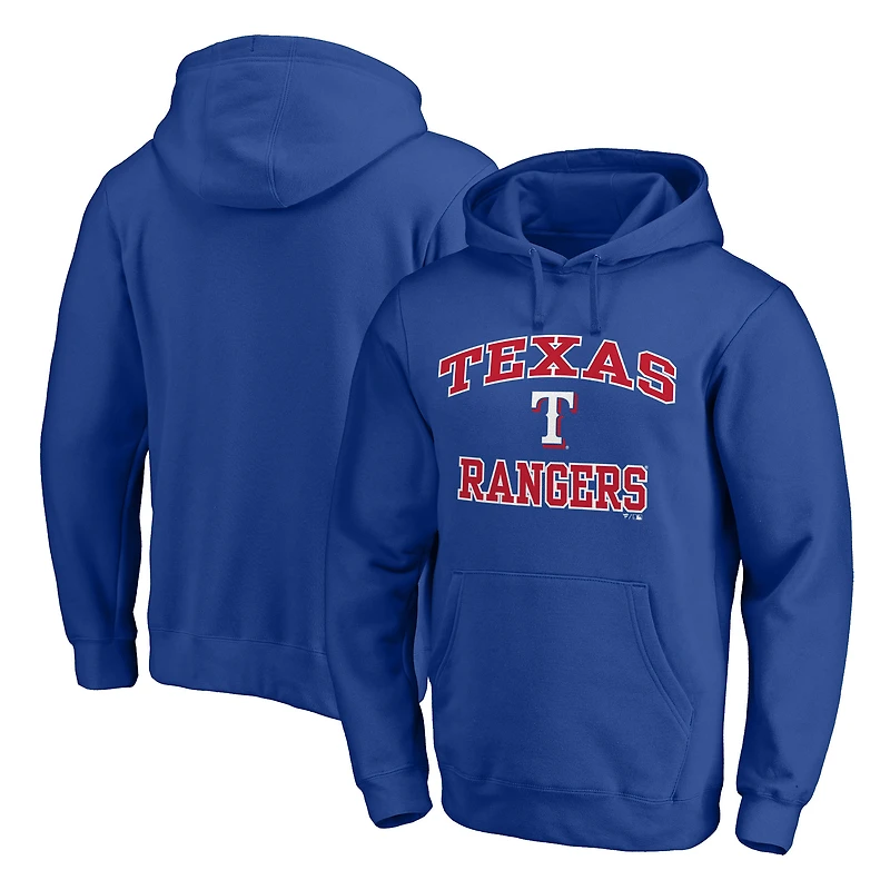 Men's Fanatics MTO Label Royal Texas Rangers Heart & Soul Pullover Hoodie