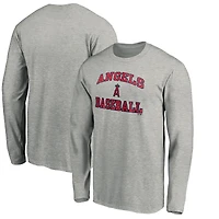 Men's Heathered Gray Los Angeles Angels Team Heart & Soul Long Sleeve T-Shirt