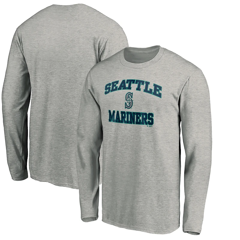 Men's Heathered Gray Seattle Mariners Team Heart & Soul Long Sleeve T-Shirt