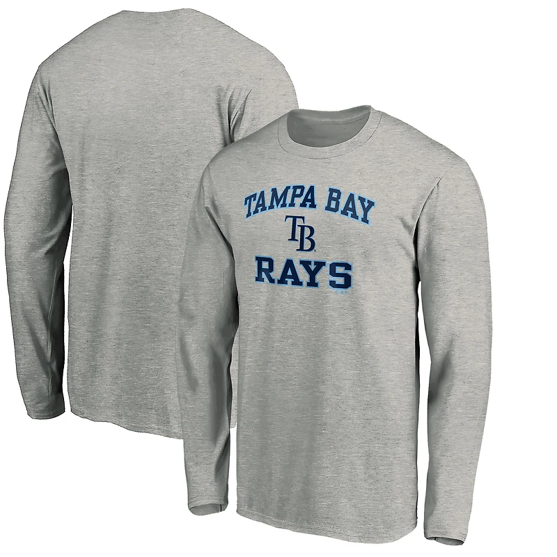 Men's Heathered Gray Tampa Bay Rays Team Heart & Soul Long Sleeve T-Shirt