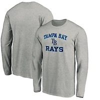 Men's Heathered Gray Tampa Bay Rays Team Heart & Soul Long Sleeve T-Shirt