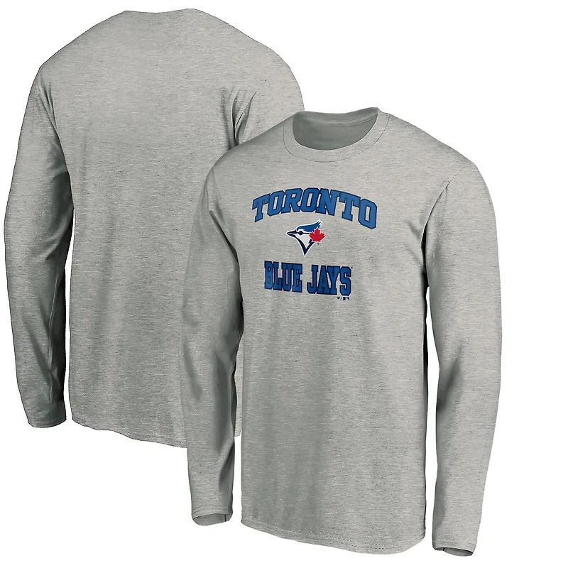 Men's Heathered Gray Toronto Blue Jays Team Heart & Soul Long Sleeve T-Shirt