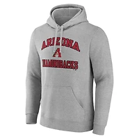 Men's Fanatics MTO Label Heather Gray Arizona Diamondbacks Heart & Soul Pullover Hoodie