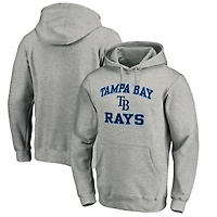 Men's Fanatics MTO Label Heather Gray Tampa Bay Rays Heart & Soul Pullover Hoodie
