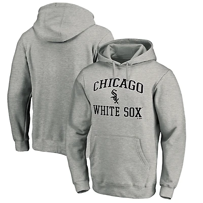 Men's Fanatics MTO Label Heather Gray Chicago White Sox Heart & Soul Pullover Hoodie