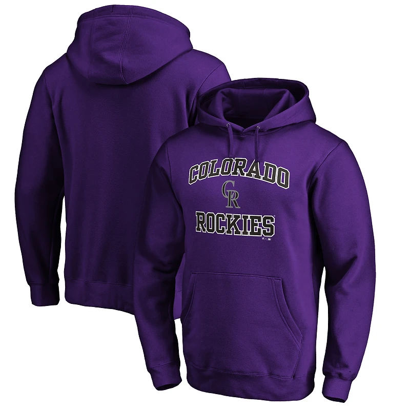 Men's Fanatics MTO Label Purple Colorado Rockies Heart & Soul Pullover Hoodie