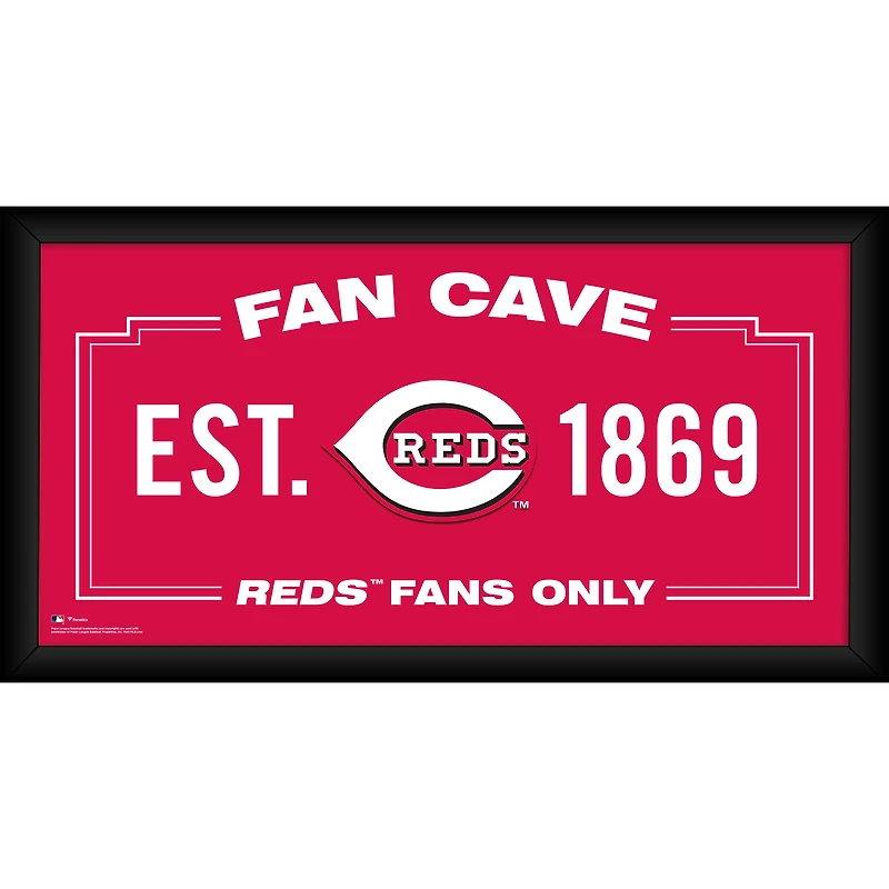 Cincinnati Reds Framed 10" x 20" Fan Cave Collage