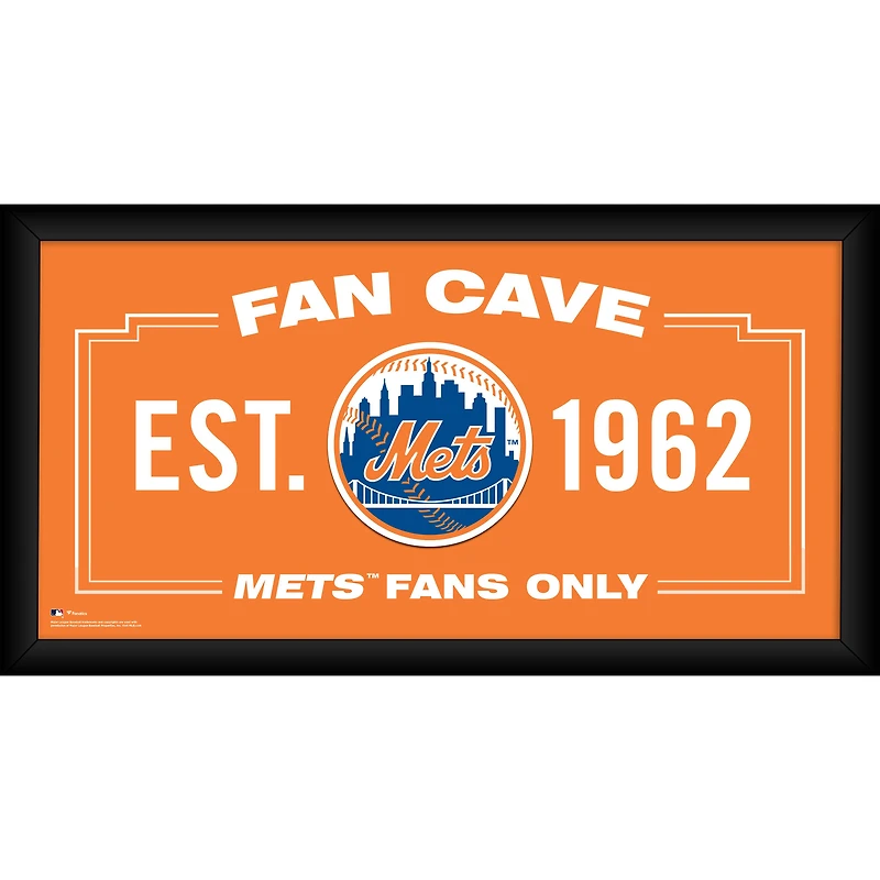 New York Mets Framed 10" x 20" Fan Cave Collage