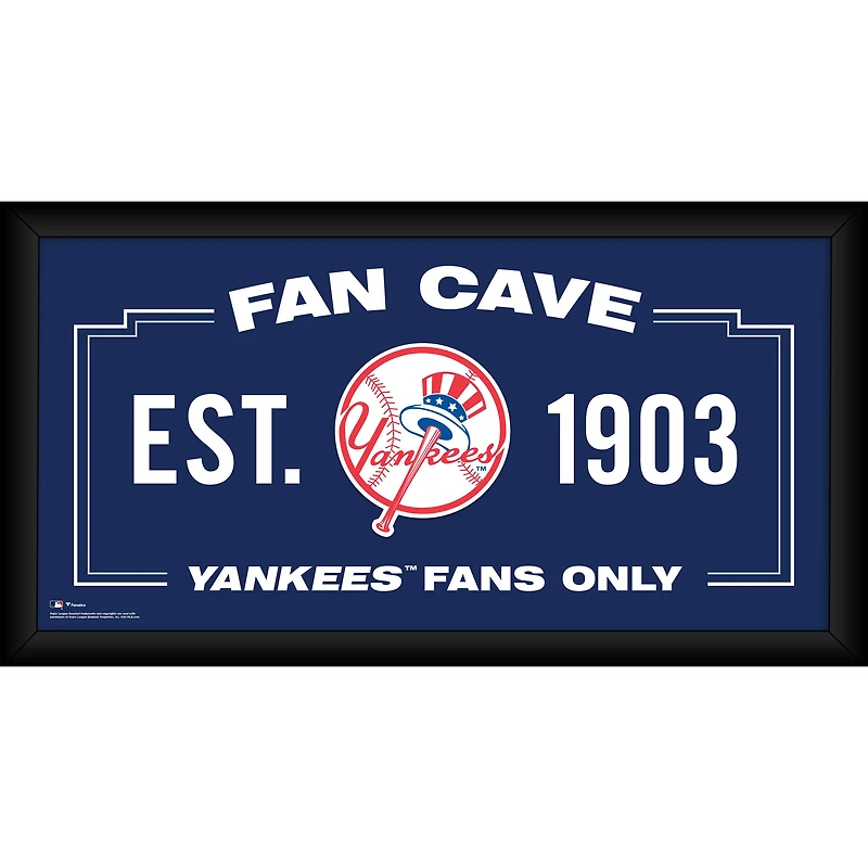 New York Yankees Framed 10" x 20" Fan Cave Collage