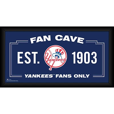 New York Yankees Framed 10" x 20" Fan Cave Collage