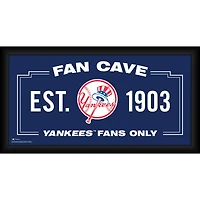 New York Yankees Framed 10" x 20" Fan Cave Collage