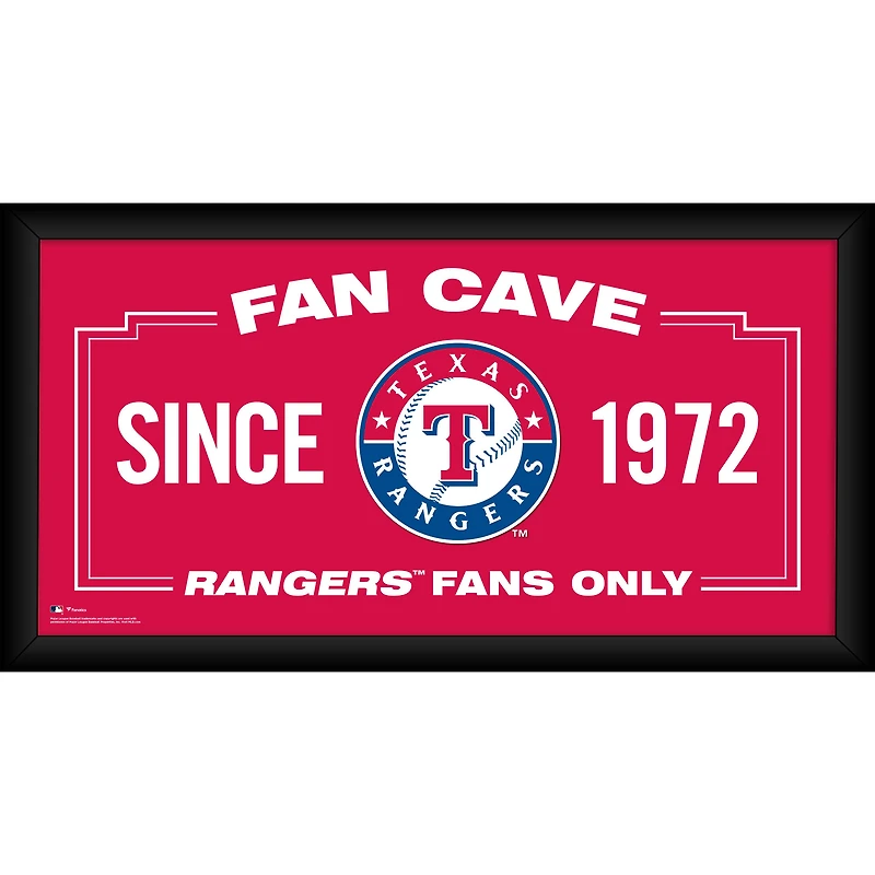 Texas Rangers Framed 10" x 20" Fan Cave Collage