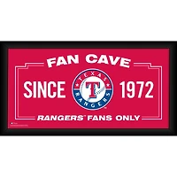 Texas Rangers Framed 10" x 20" Fan Cave Collage