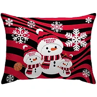 Chicago Bulls 20'' x 26'' Holiday Snowman Bed Pillow