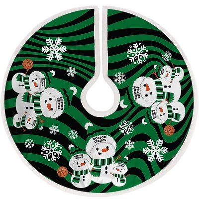 Boston Celtics Snowman Sherpa Christmas Tree Skirt