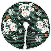 Milwaukee Bucks Snowman Sherpa Christmas Tree Skirt