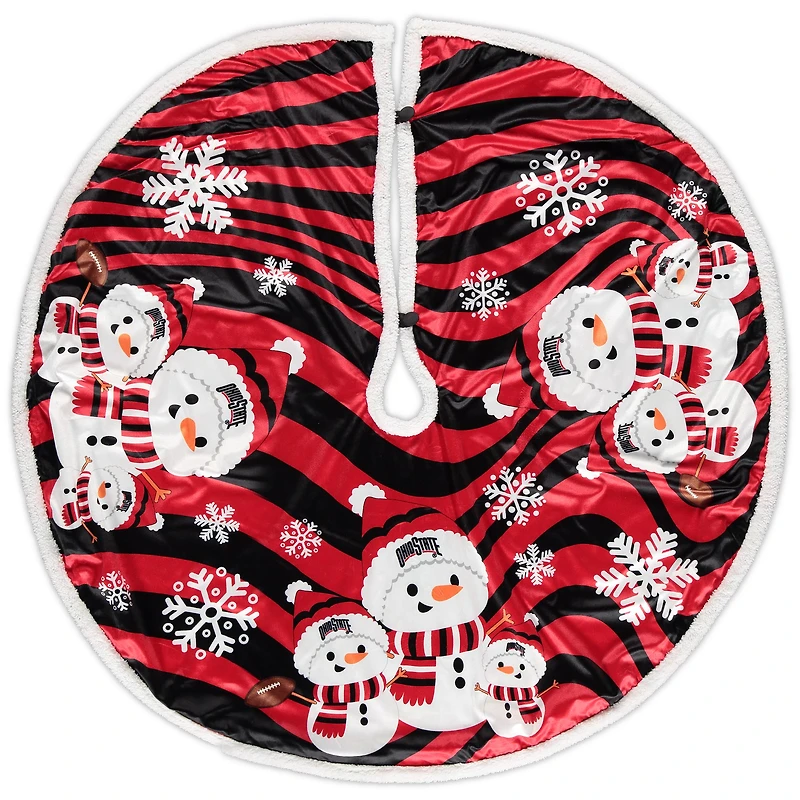 Ohio State Buckeyes Snowman Sherpa Christmas Tree Skirt