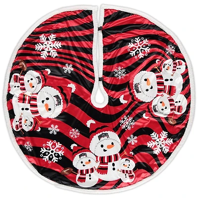 Ohio State Buckeyes Snowman Sherpa Christmas Tree Skirt